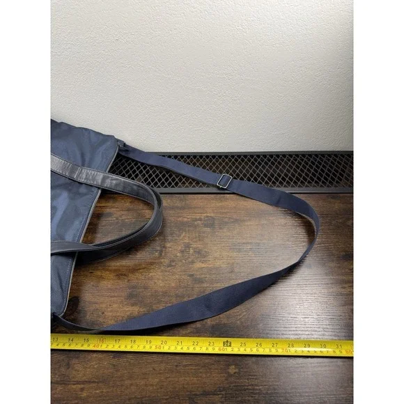 LARGE Jimmy Choo Parfums Luxury Bag Navy Nylon Leather Trim Shoulder Travel Tote - Picture 14 of 16